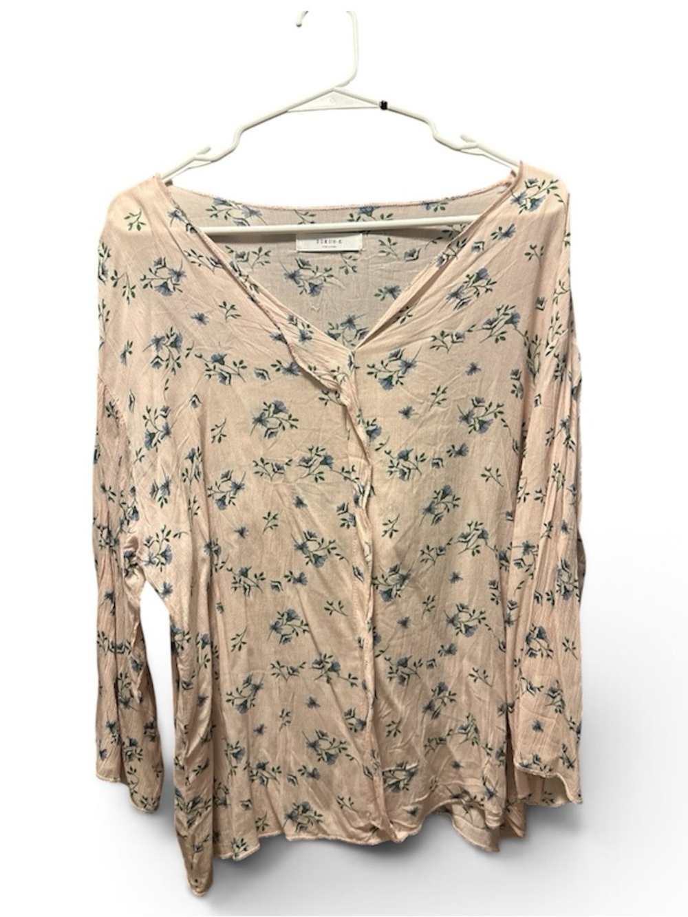 Rails Blush Pink Floral Button-Down Long Sleeve Top